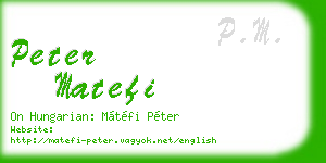 peter matefi business card